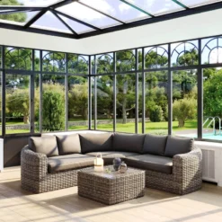 Salon Angle Moorea 5 Places Terre D'ombre Hespéride -Jardisia Soldes Boutique salon angle moorea 5 places terre d ombre hesperide 1 2