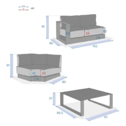 Salon D'angle 5 Places Allure Anthracite / Graphite Hespéride -Jardisia Soldes Boutique salon d angle 5 places allure anthracite graphite hesperide 3