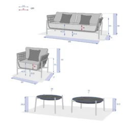 Salon De Jardin 5 Places Rubby Graphite Hespéride -Jardisia Soldes Boutique salon de jardin rubby graphite premium hesperide 3