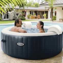 Spa Gonflable 4 Places Bulles Et Leds Blue Navy Intex -Jardisia Soldes Boutique spa gonflable blue navy 4 places intex 5