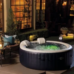 Spa Gonflable 6 Places Bulles Et Leds Blue Navy Intex -Jardisia Soldes Boutique spa gonflable bulles et leds 6 places blue navy intex 3