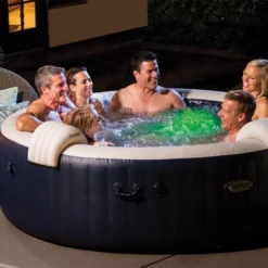 Spa Gonflable 6 Places Bulles Et Leds Blue Navy Intex -Jardisia Soldes Boutique spa gonflable bulles et leds 6 places blue navy intex 5