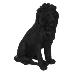 Statue De Lion Résine Noire H52 Atmosphera