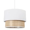 Suspension 2 Abat-jours Cannage Et Tissu Blanc Ostaria -Jardisia Soldes Boutique suspension 2 abat jours cannage blanc ostaria