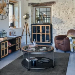 Table Basse Chrono Ronde Noire Atmosphera -Jardisia Soldes Boutique table basse chrono ronde noire atmosphera 4