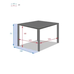 Table Carrée Fixe Piazza 8 P. Graphite Hespéride -Jardisia Soldes Boutique table fixe carree piazza coloris noir graphite hesperide 3