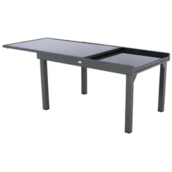 Table Rectangulaire Ext. Verre Piazza 10 P. Graphite Hespéride -Jardisia Soldes Boutique table piazza extensible 10 personnes anthracite graphite hesperide 4