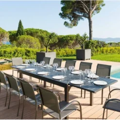 Table Rectangulaire Extensible Piazza 12 P. Graphite Hespéride -Jardisia Soldes Boutique table rectangulaire extensible piazza 12 personnes graphite hesperide 5