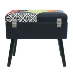 Tabouret Coffre Valise Patchwork Sur Pieds -Jardisia Soldes Boutique tabouret coffre valise patchwork sur pieds 4
