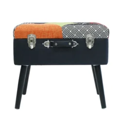 Tabouret Coffre Valise Patchwork Sur Pieds -Jardisia Soldes Boutique tabouret coffre valise patchwork sur pieds 6