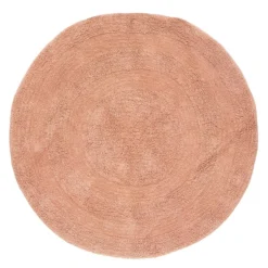 Tapis Rond D120 Spirale Rose Orangé Atmosphera