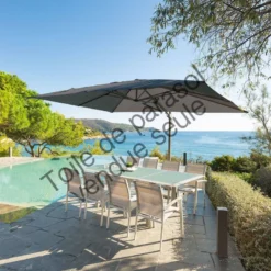 Toile Rempl. Rectangulaire En Oléfine Anthracite Eléa Hespéride -Jardisia Soldes Boutique toile remplacement rectangulaire anthracite pour parasol elea hesperide 3