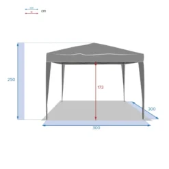 Tonnelle Pliante Carrée Hespéride 3x3m Easy Up Gris Ardoise -Jardisia Soldes Boutique tonnelle pliante hesperide 3x3m easy up gris ardoise 5