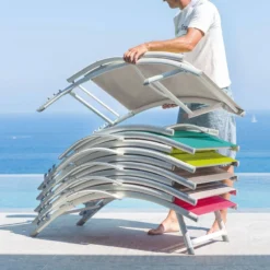 Transat Samba Pliable Et Empilable émeraude Hespéride -Jardisia Soldes Boutique transat samba pliable et empilable coloris emeraude hesperide 7